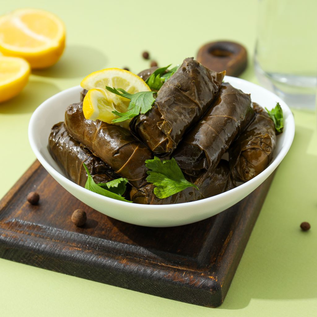 Armenian Dolma: olma is a traditional Turkish dish that consists of stuffed vegetables, such as bell peppers, aubergine, and most commonly, grape leaves.