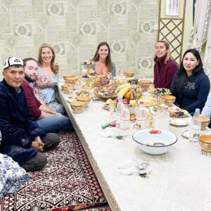 (traditional Kazakh beshbarmak)