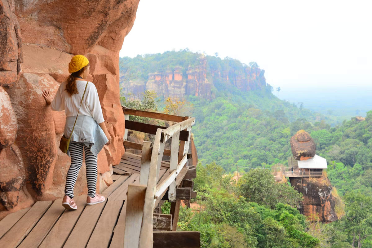 Hike up mountain paths and through lush forests
