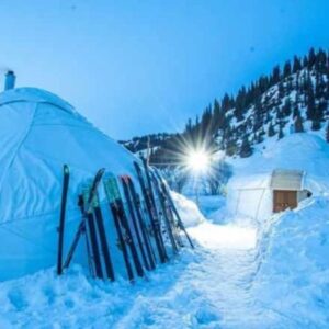 "Experience the beautiful snow in Karakol this winter.
