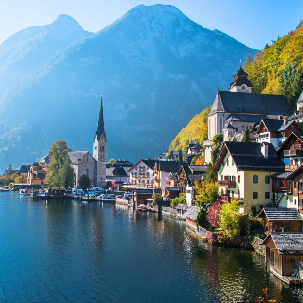 Hallstatt is a Village Located the Salzkammergut region of Austria