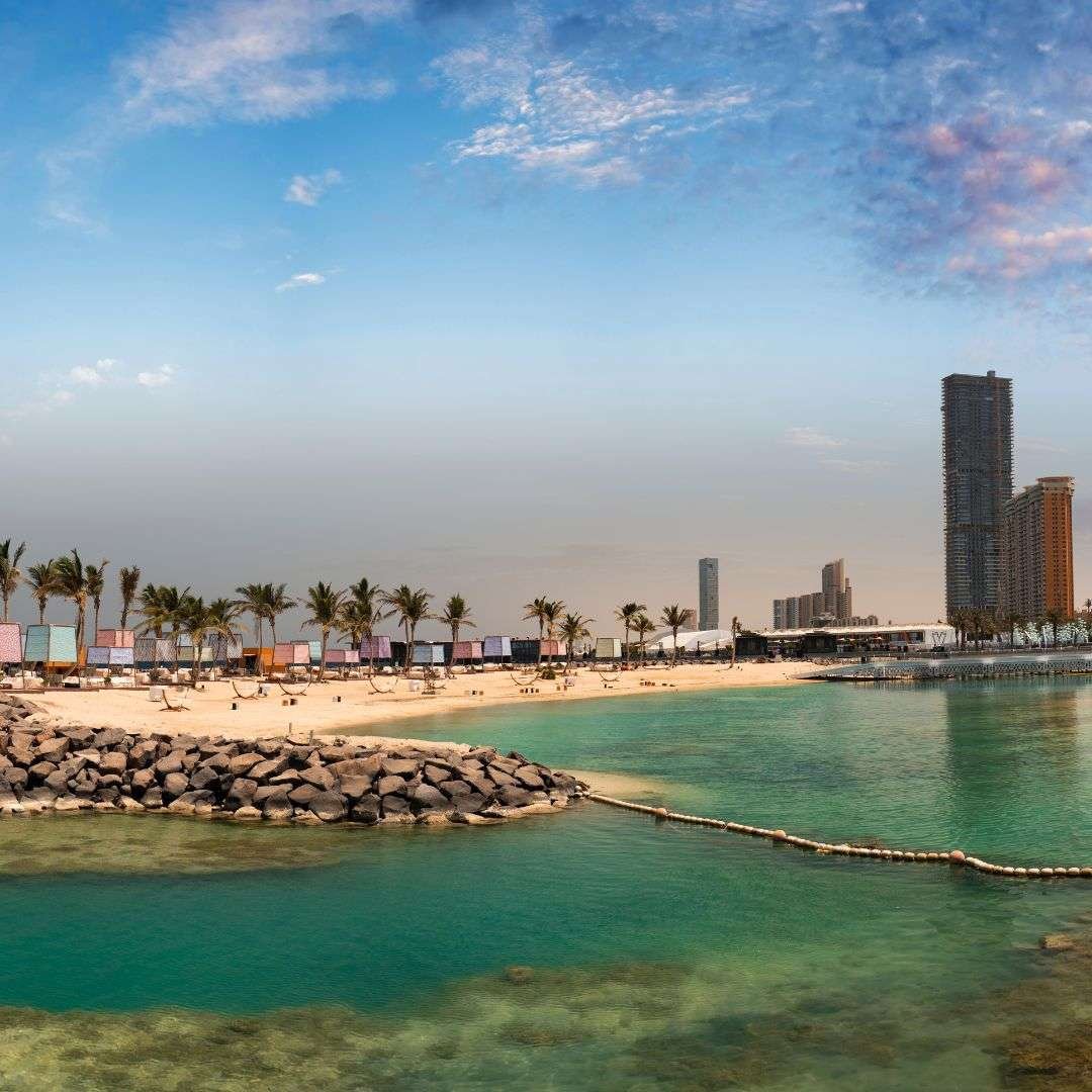 Beach area at Jeddah Corniche in western Saudi Arabia
