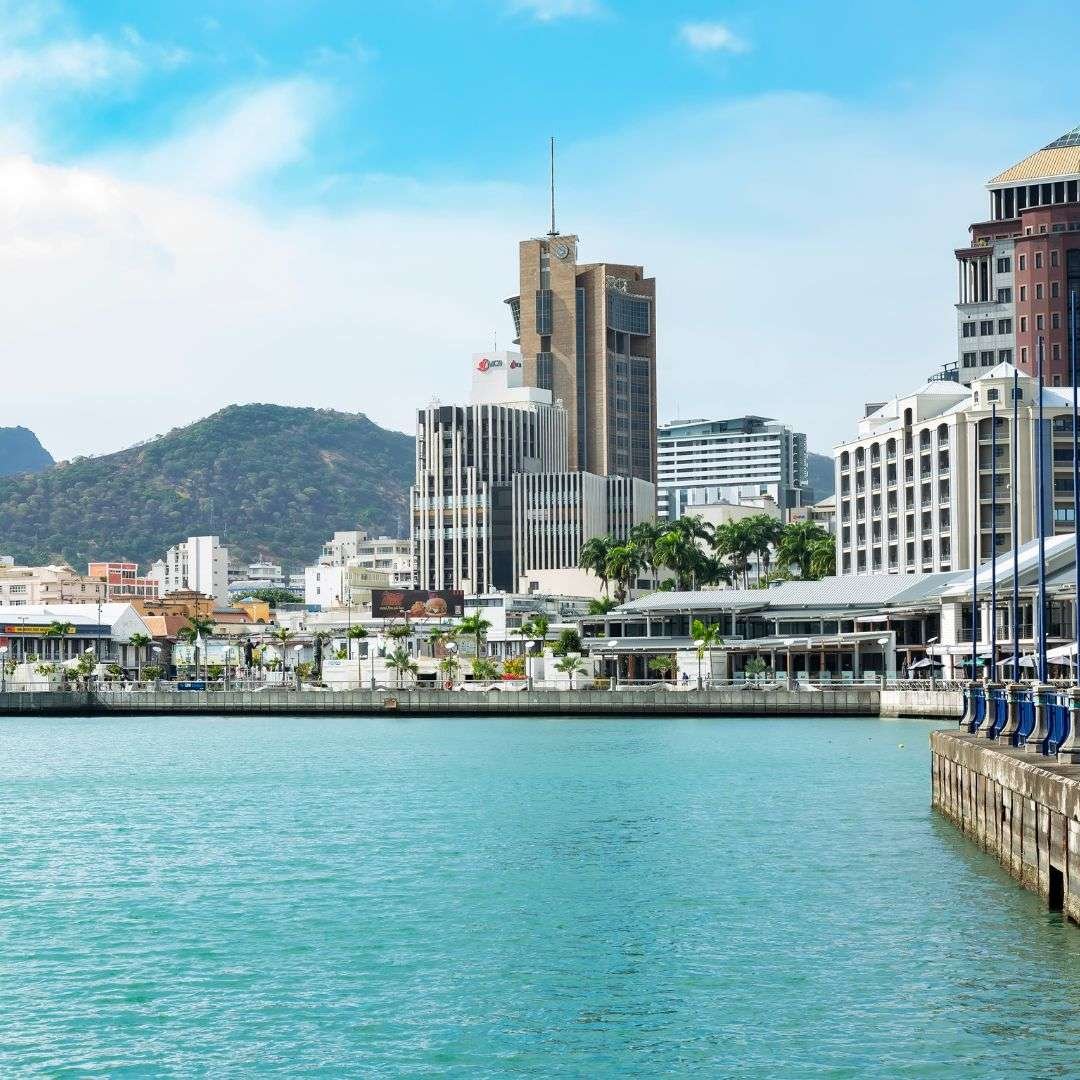 View of Port Louis Harbor, Port Louis waterfront, Mauritius, Africa