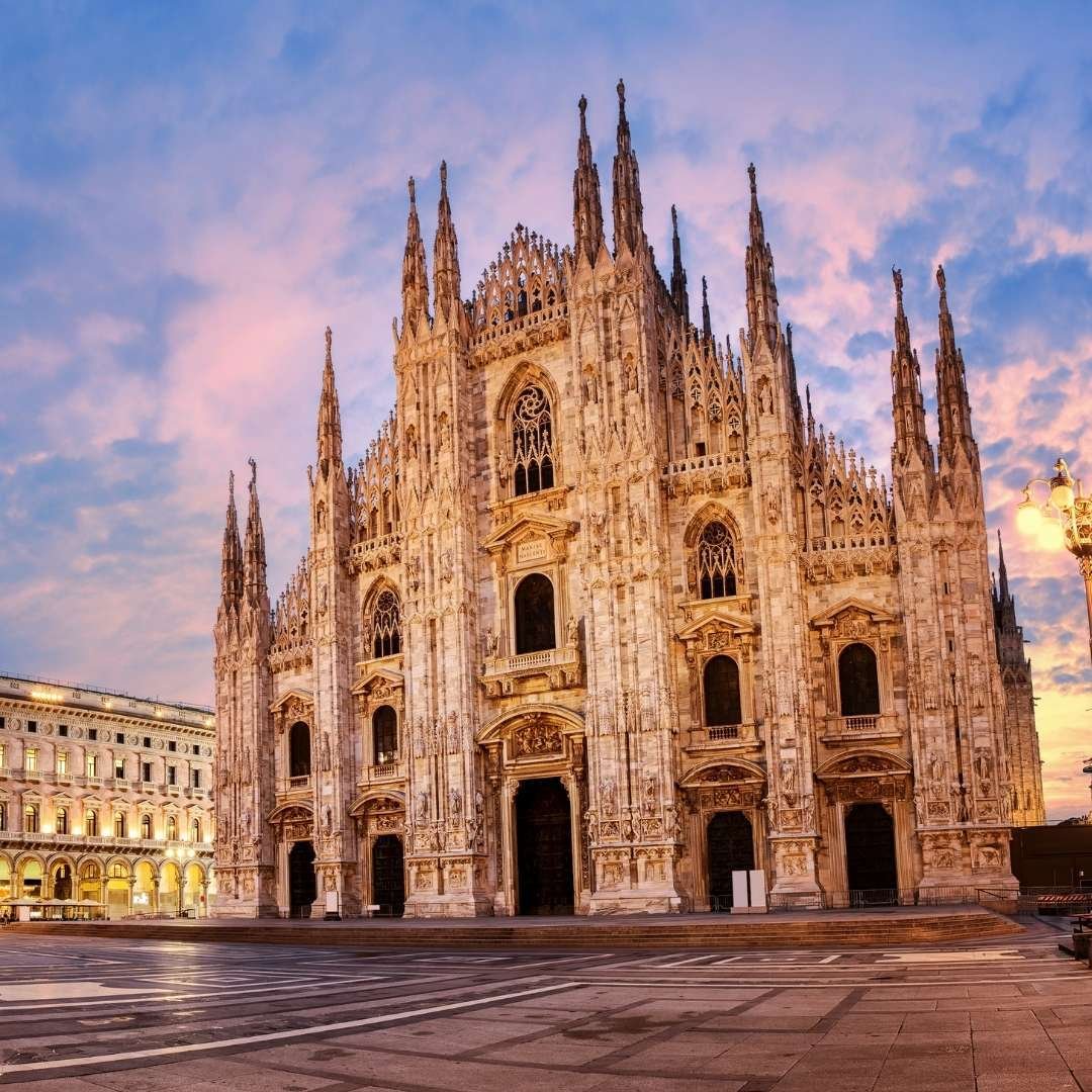 Milan Cathedral on sunrise, Italy