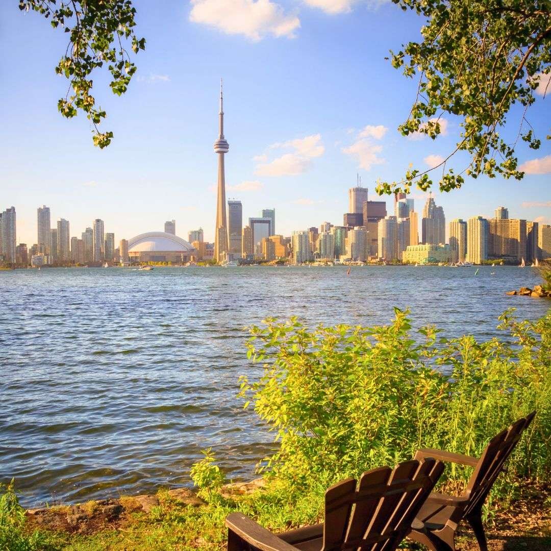 View of Toronto Cityscape during sunset