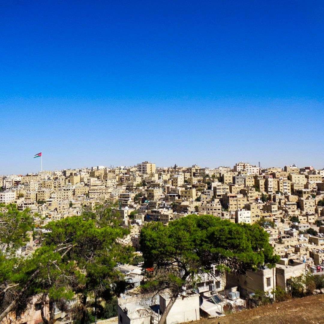 The city of jordan blue sky