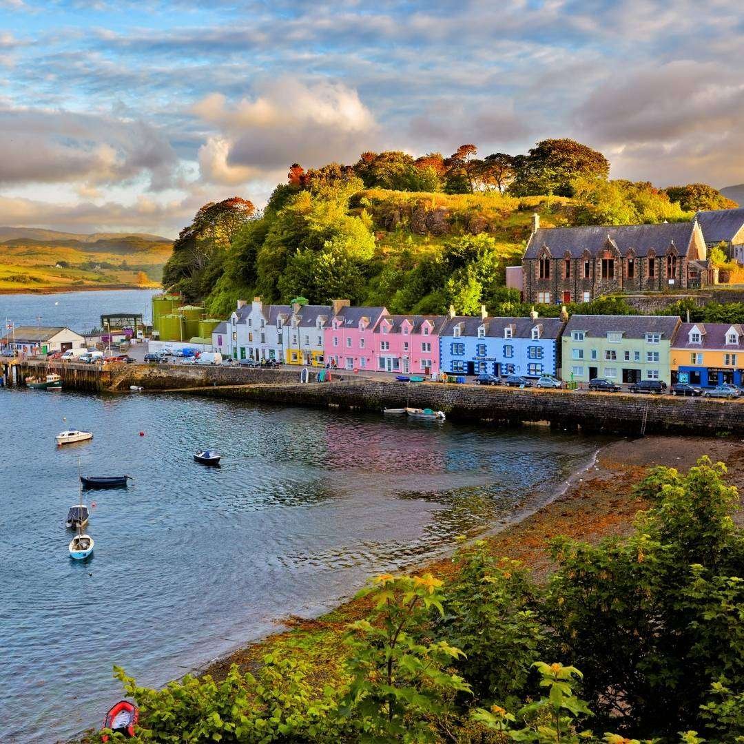View on Portree, Isle of Skye, Scotland