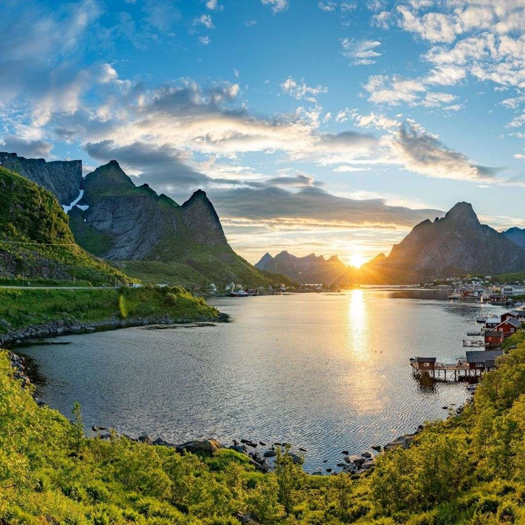Stunning Sunset Over Nordland Fjord Norway