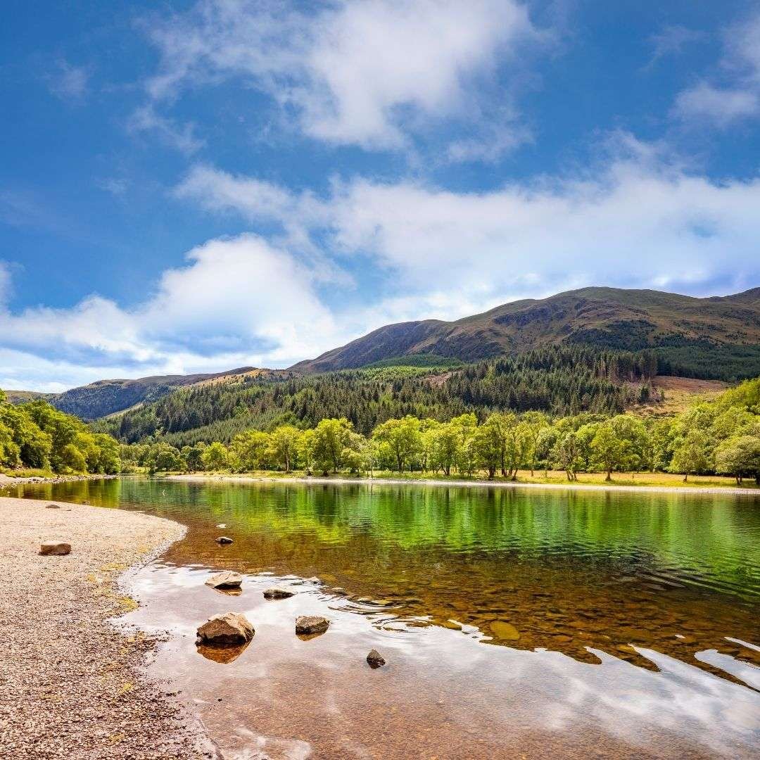 Loch Lomond lake in the Trossachs National Park UK Scotland