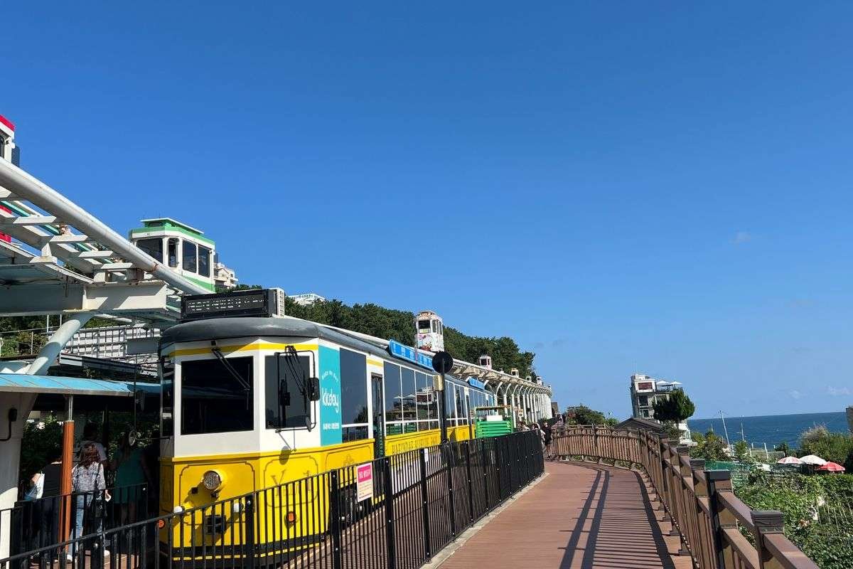 Capsule Train in Busan on Sunny day
