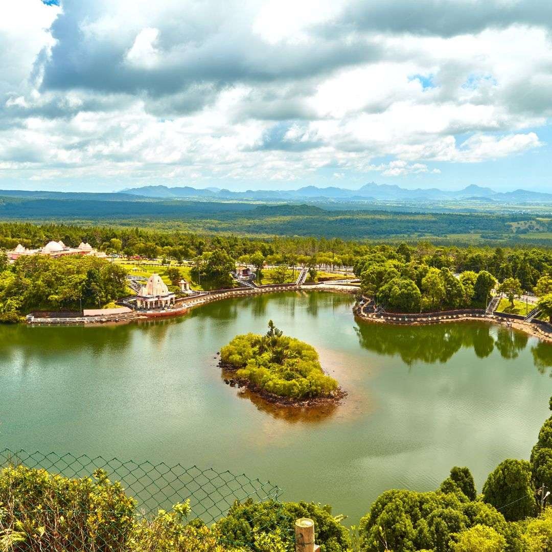 Temple at Ganga Talao. Mauritius and Grand bassin lake