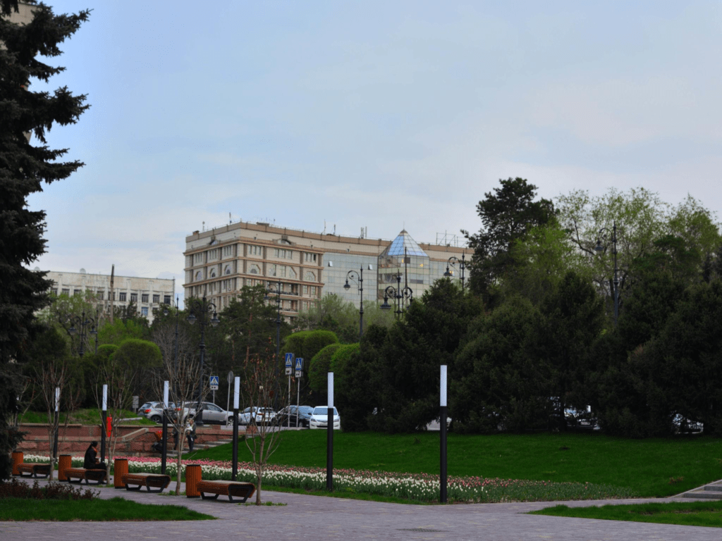 Almaty city spring time streets