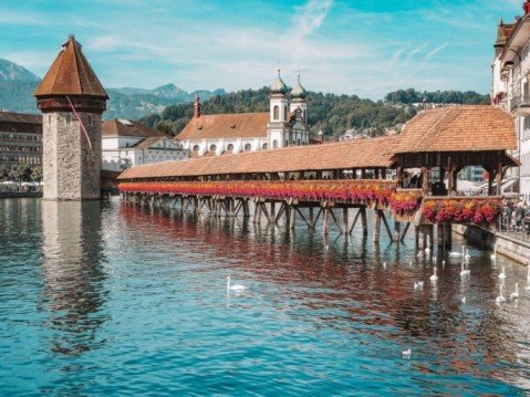 Chapel Bridge in Lucerne, Switzerland